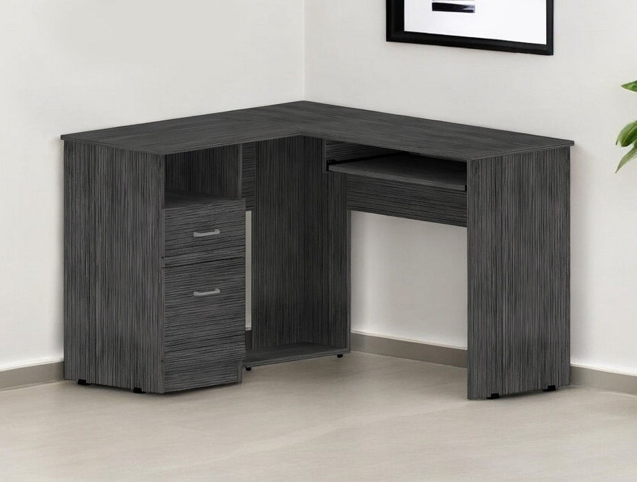 41" L Shape Computer Desk With Two Drawers - Gray