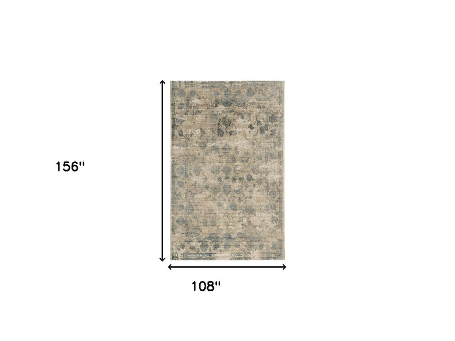 9' x 13' Viscose Area Rug - Sand Or Blue
