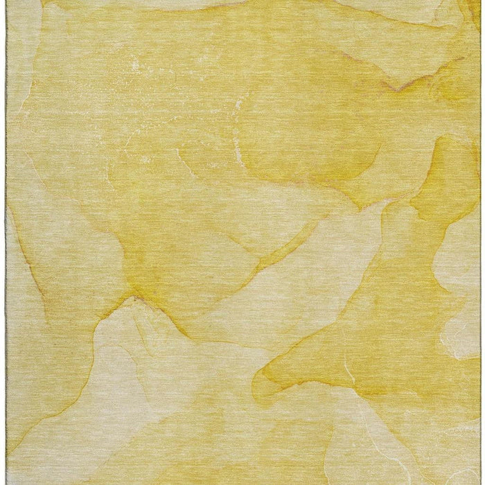 9' X 12' Abstract Washable Area Rug With UV Protection (646941) - Gold / Ivory
