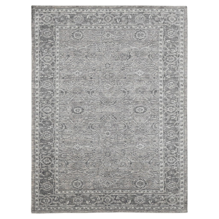 5' X 8' Wool Medallion Hand Woven Area Rug - Gray / Dark