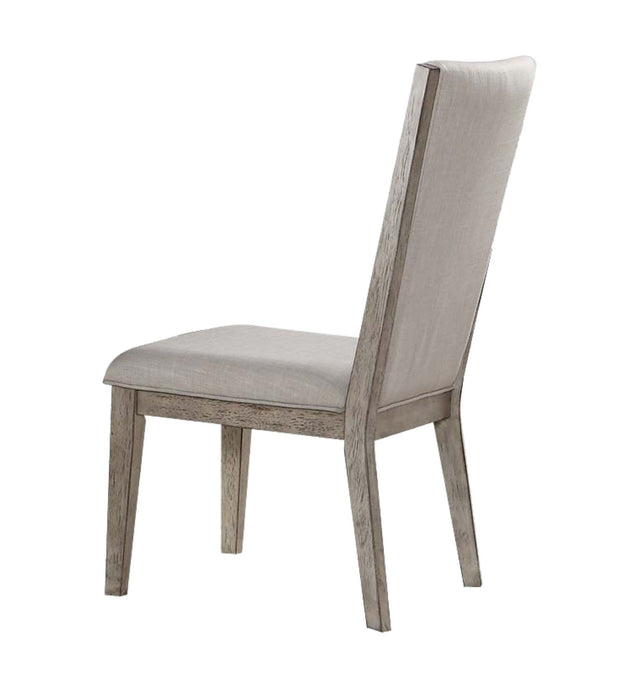 Fabric And Solid Wood Dining Side Chairs (Set of 2) - Gray