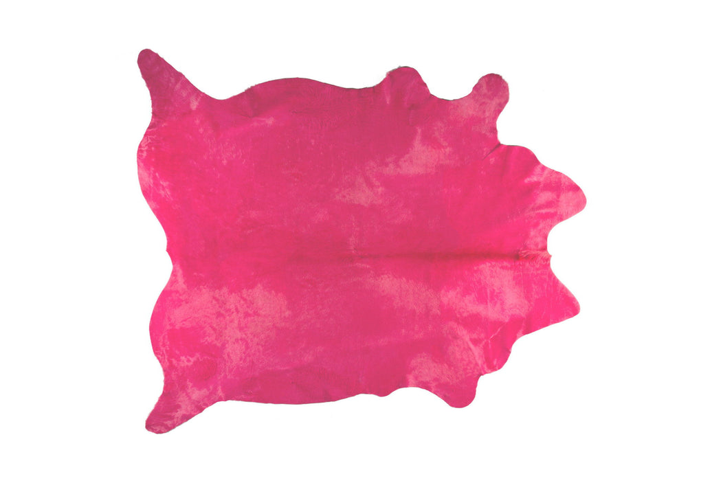 5' x 7' Hand Knotted Area Rug - Pink Cowhide