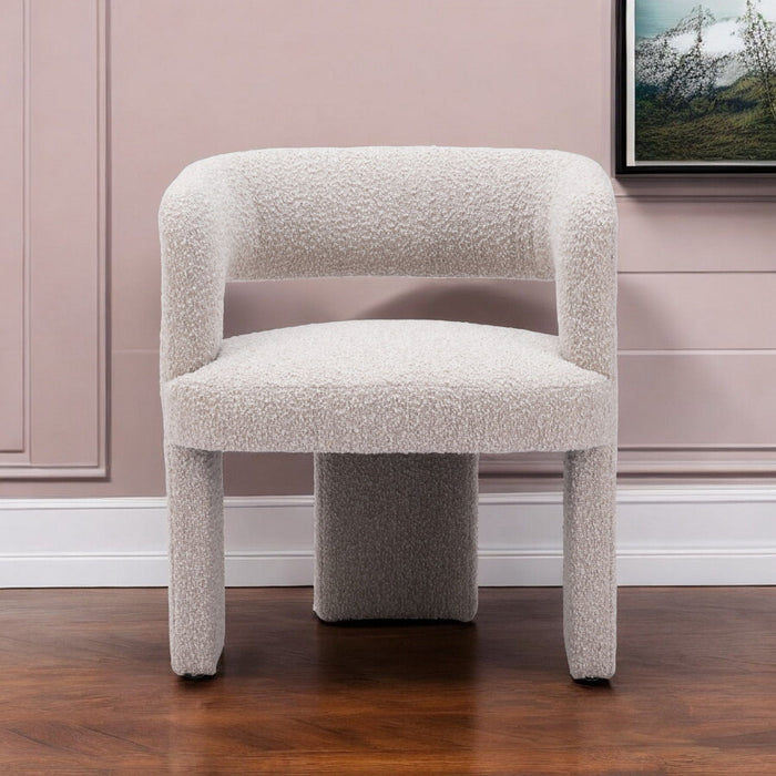 Boucle Contemporary Arm Chair - Beige