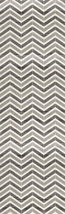 2' x 25' Geometric Runner Rug (609617) - Gray / Beige