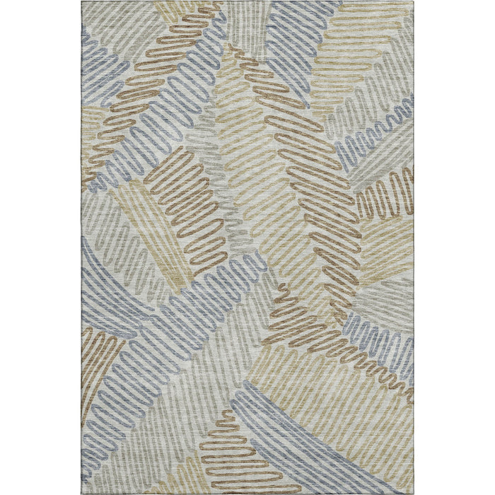 10' X 14' Floral Washable Area Rug With UV Protection (671930) - Taupe / Blue / Beige