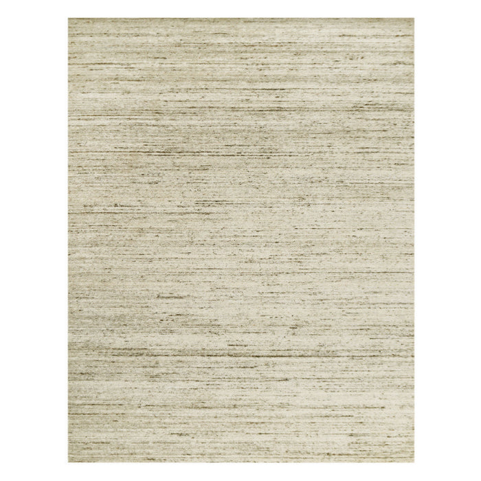 10' X 14' Wool Striped Hand Woven Area Rug - Ivory And Brown