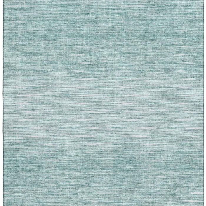 10' X 14' Abstract Washable Area Rug Polyester With UV Protection - Aqua And Teal