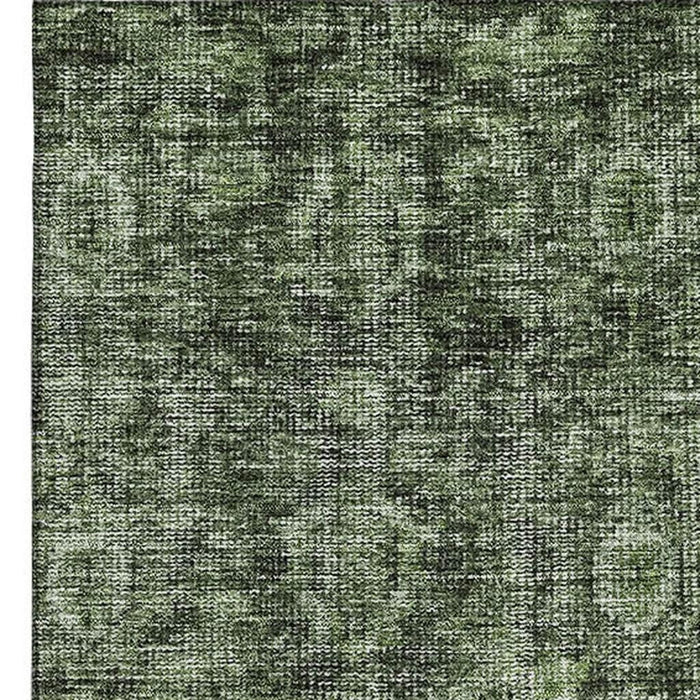 10' X 14' Damask Washable Area Rug With UV Protection (686747) - Artichoke Green / Gray