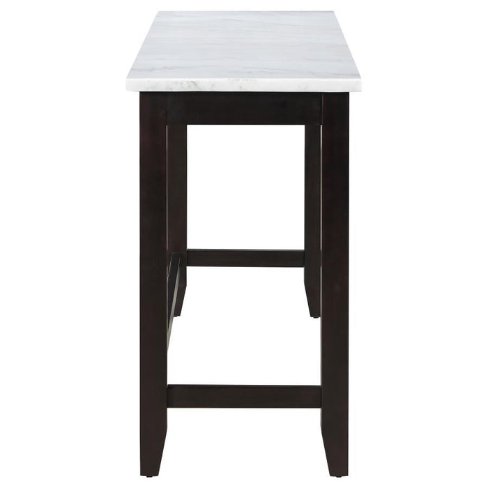 Toby - Rectangular Marble Top Counter Height Table - Espresso And White