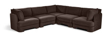 Meridian Furniture Hammond velvet performance fabric 5-piece corner sectional sofa with plush upholstery and modern design.