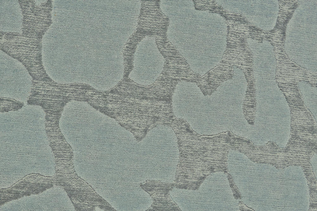5' X 8' Abstract Hand Knotted Area Rug (744176) - Green / Blue