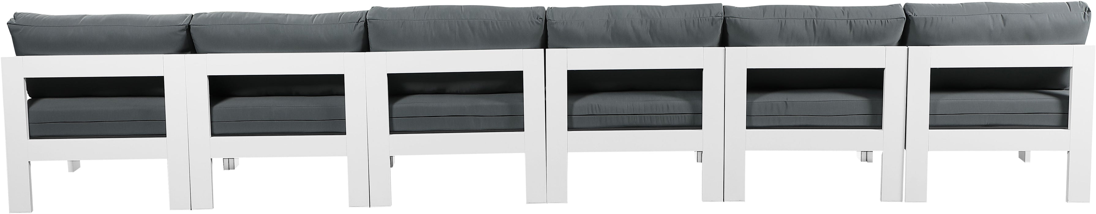 Nizuc - Outdoor Patio Modular Sofa Armless 6 Seats - Grey
