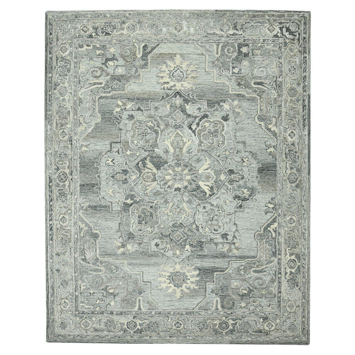 9' X 13' Wool Oriental Hand Tufted Area Rug - Gray