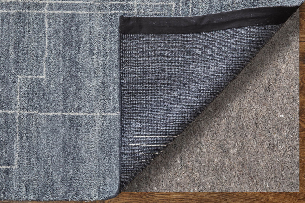 8' X 10' Abstract Hand Knotted Distressed Area Rug - Gray And Ivory