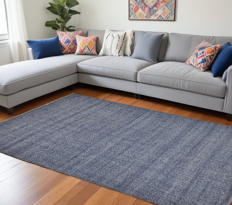 10' x 14' Hand Woven Polyester Area Rug - Blue