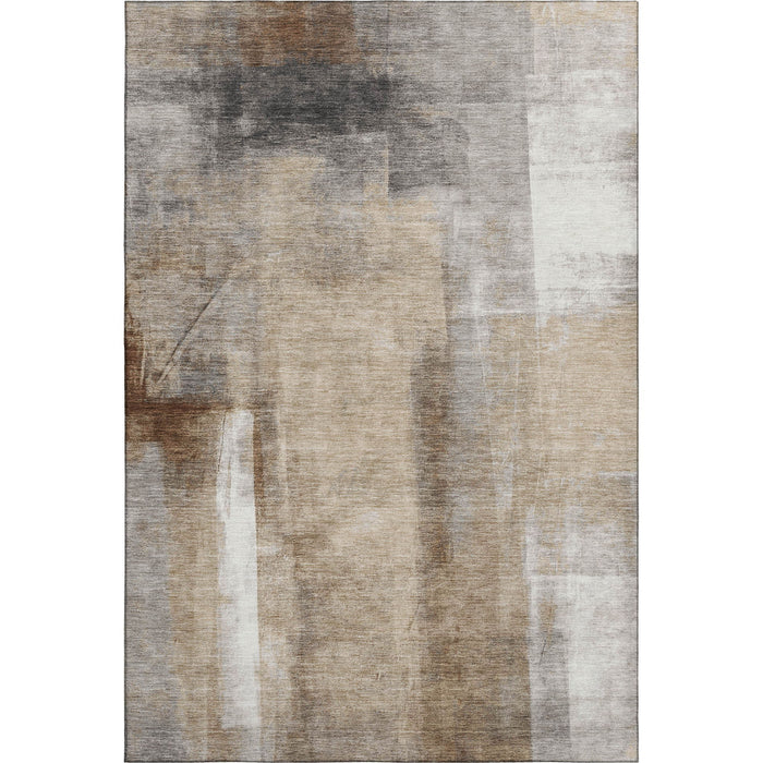 10' X 14' Abstract Washable Area Rug With UV Protection (710088) - Beige / Brown / Gray