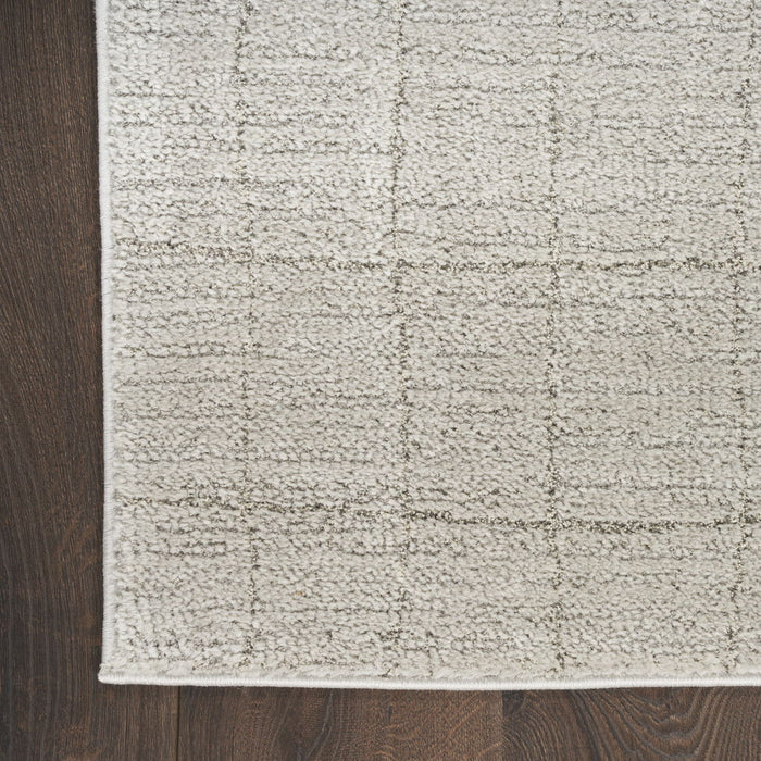 8' x 10' Abstract Power Loom Area Rug - Beige And Ivory