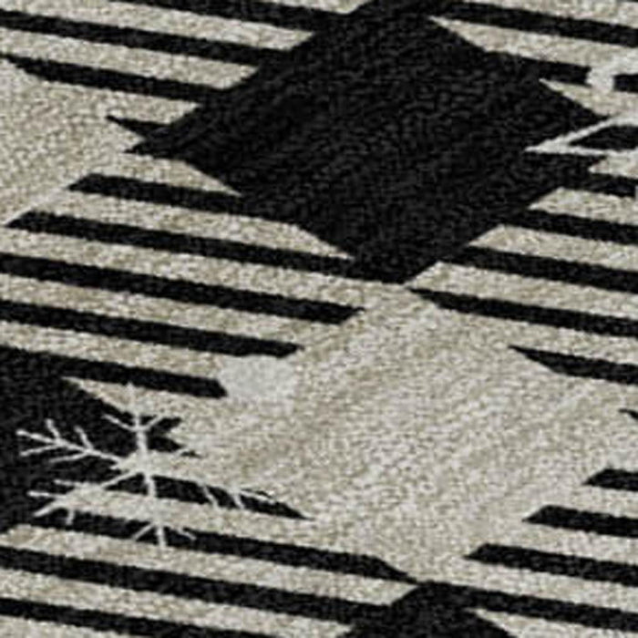 10' X 14' Gingham Washable Area Rug With UV Protection (702335) - Taupe / Black / Ivory