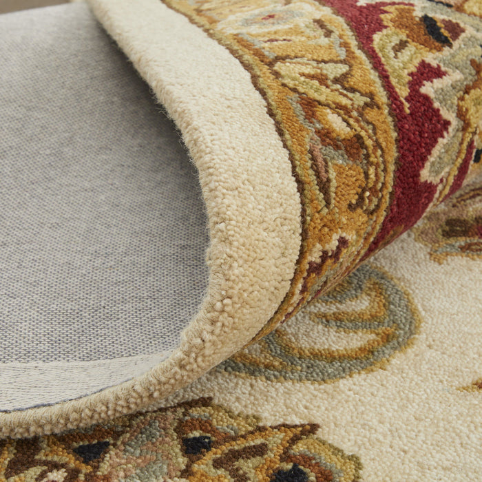 8' X 10' Oriental Hand Tufted Area Rug - Tan And Red