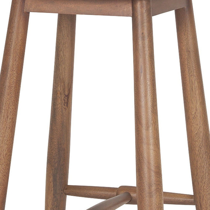 30" Mid-Century Solid Wood Backless Height Bar Chair - Natural