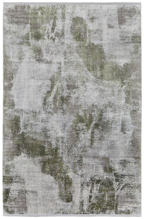 13' X 20' Ikat Power Loom Area Rug With Fringe - Gray
