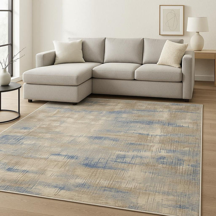 10' X 14' Abstract Power Loom Area Rug (573208) - Beige