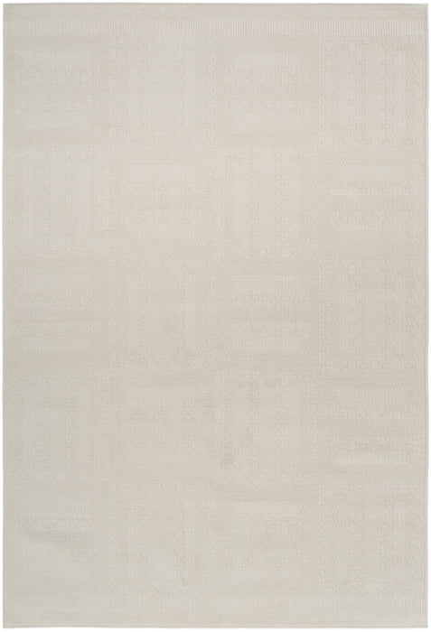 5' X 7' Geometric Power Loom Area Rug (572702) - Ivory