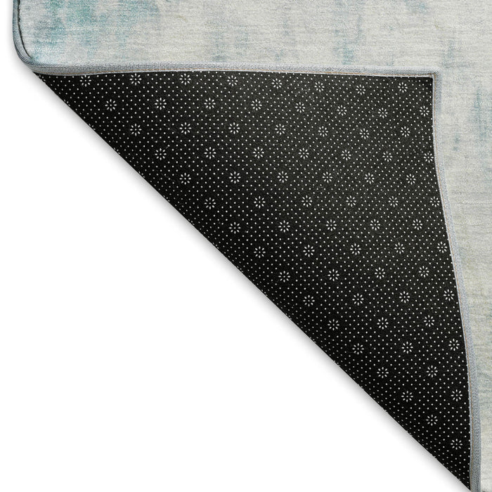 10' X 14' Abstract Washable Area Rug With UV Protection (693162) - Teal / Gray / Silver