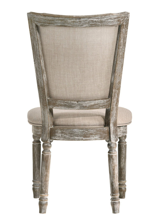 Upholstered Fabric And Solid Wood Dining Side Chairs (Set of 2) - Gray