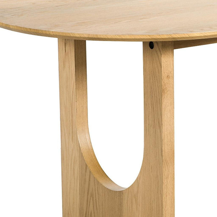 Solid Wood Mirrored Double Pedestal Base Oval Dining Table - Natural