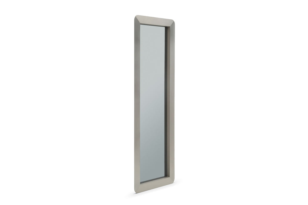 Metal Leaning Wall Mounted Framed Accent Mirror Accent - Silver
