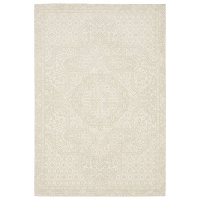 7' X 10' Medallion Area Rug - Ivory And Beige