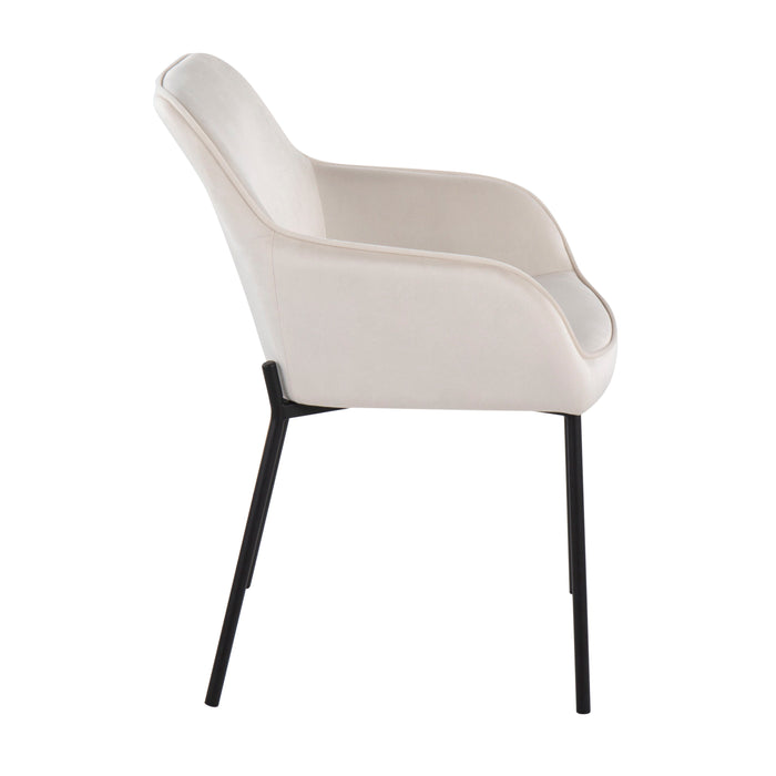 Daniella - Dining Chair - Black Steel And Cream Velvet (Set of 2)