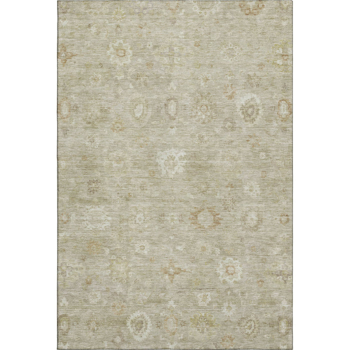 10' X 14' Damask Washable Area Rug With UV Protection (700805) - Beige / Ivory