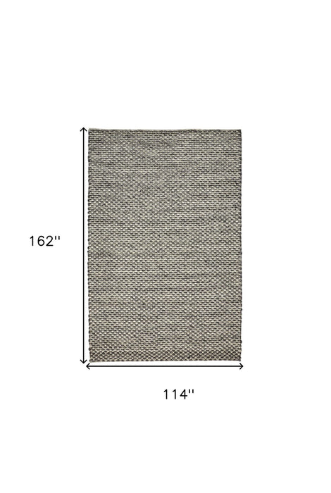 10' x 13' Wool Floral Hand Woven Area Rug - Gray And Ivory