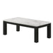 Modern Giga 3-piece living room table set with faux marble tops and wooden legs in black and white.