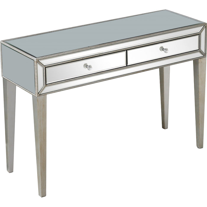 Mirrored Glass Console Table - Pearl Silver