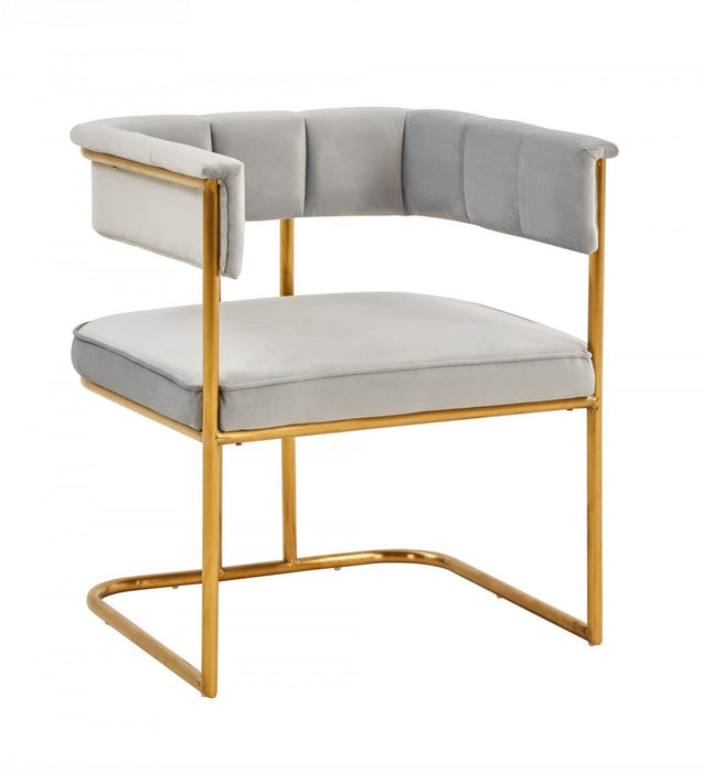 Upholstered In Fabric Dining Arm Chair - Gray