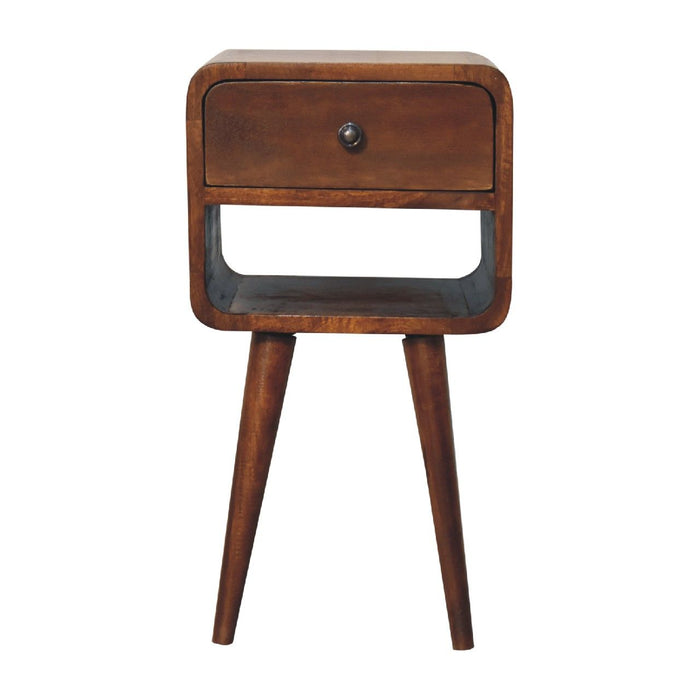 22" Modern Solid Wood One Drawer Nightstand - Chestnut