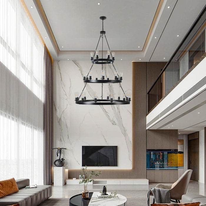 Chandelier Ceiling Light Metal - Black
