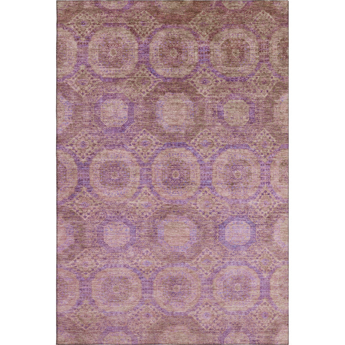 10' X 14' Abstract Geometric Washable Area Rug With UV Protection (708271) - Blush / Purple
