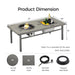 Giga 3-in-1 outdoor propane fire pit table in gray with 50,000 BTU, featuring an integrated ice bucket and modern design.