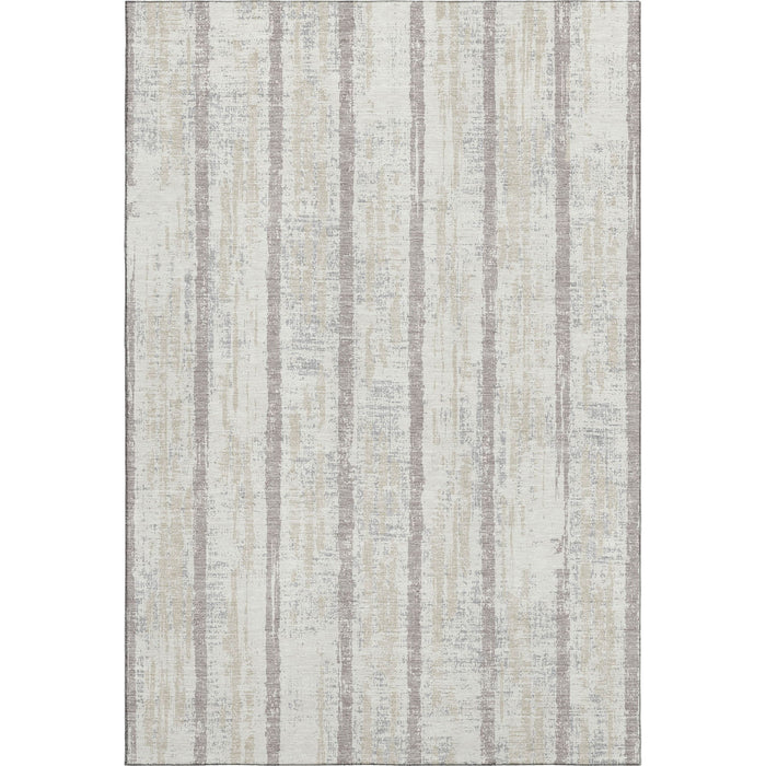 10' X 14' Striped Washable Area Rug With UV Protection (670904) - Ivory / Beige