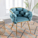 Giga luxury modern single arm chair for bedroom or living room, plush seating with a sleek design for relaxation or vanity use.