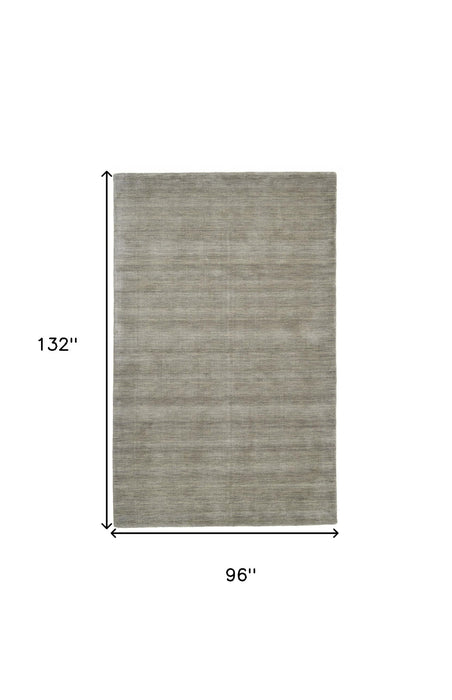 8' x 11' Wool Hand Woven Area Rug - Gray And Ivory