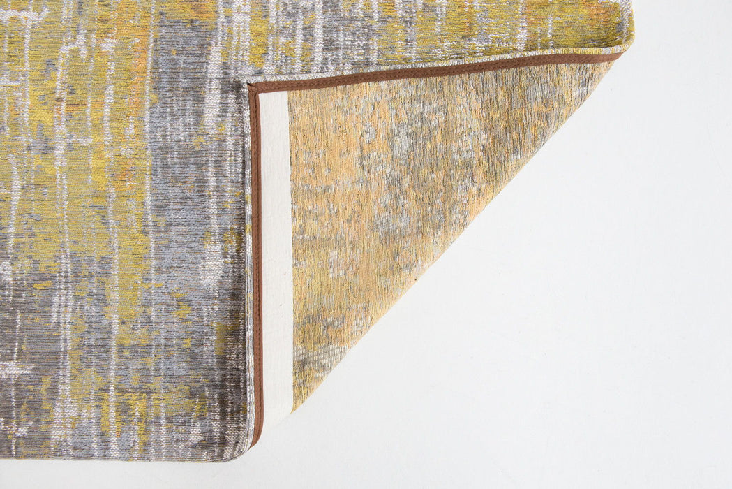 7' x 11' Abstract Non Skid Area Rug - Yellow And Gray