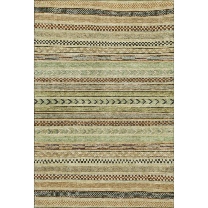 10' X 14' Striped Washable Area Rug With UV Protection (695162) - Beige / Taupe / Brown