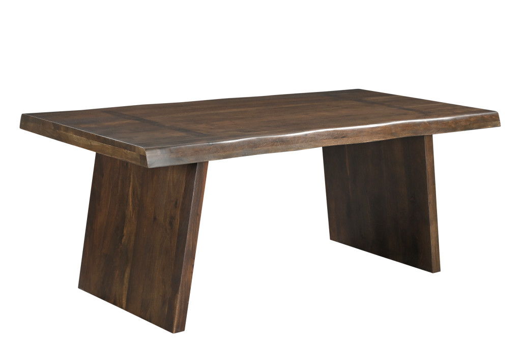 75" Solid Wood Live Edge Dining Table - Dark Brown