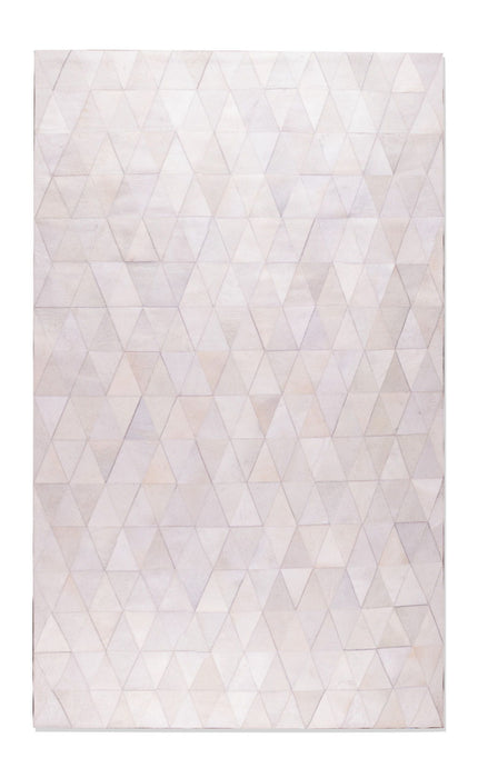 5' X 8' Cowhide Mosaic Hand Tufted Area Rug (544501) - Off White