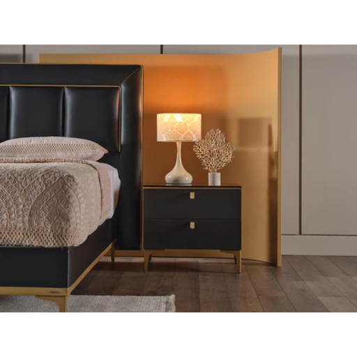 Pair of Bellona Carlino nightstands in Prada Grey with sleek modern design, featuring clean lines and compact storage.